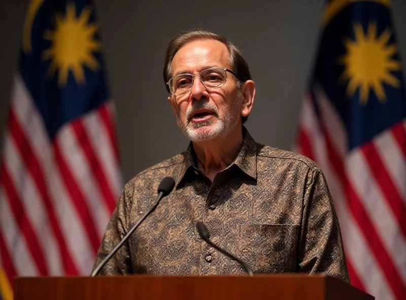 Anwar Ibrahim speaking at a podium.