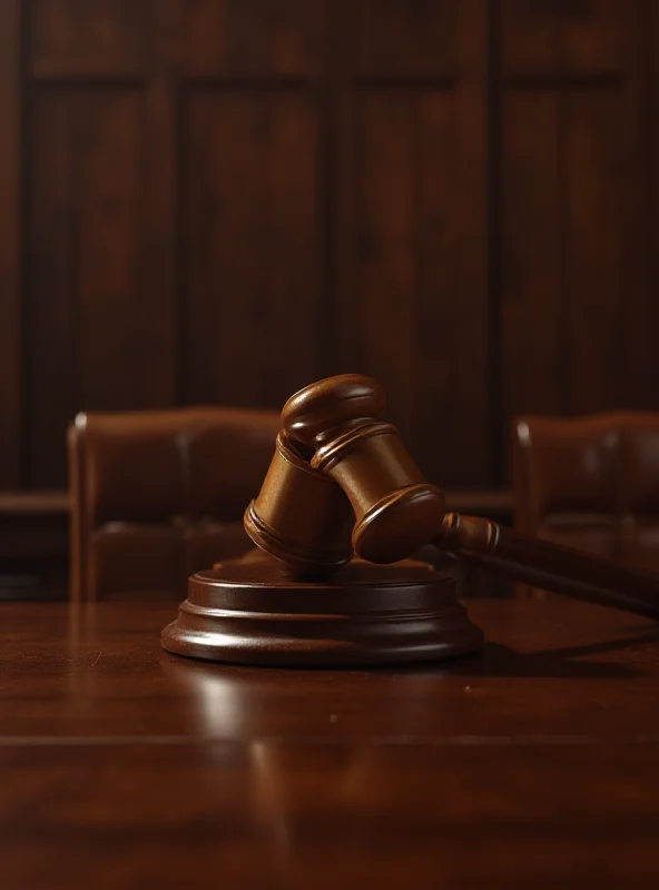 A gavel in a courtroom