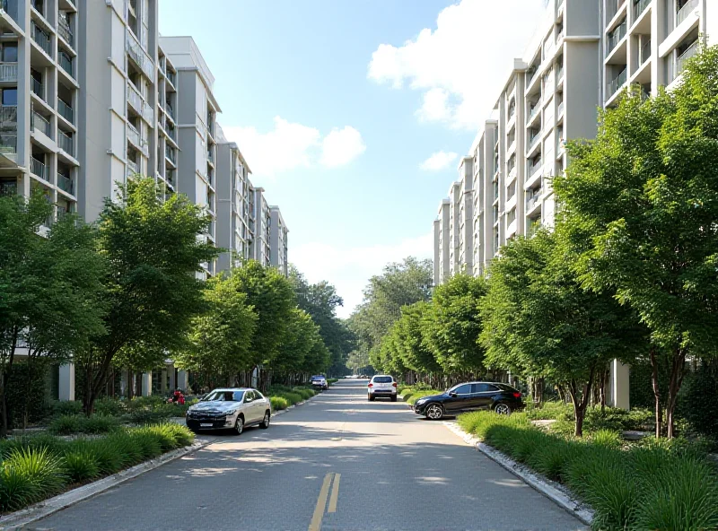 A residential area with apartment buildings, emphasizing the Bukit Jambul community.