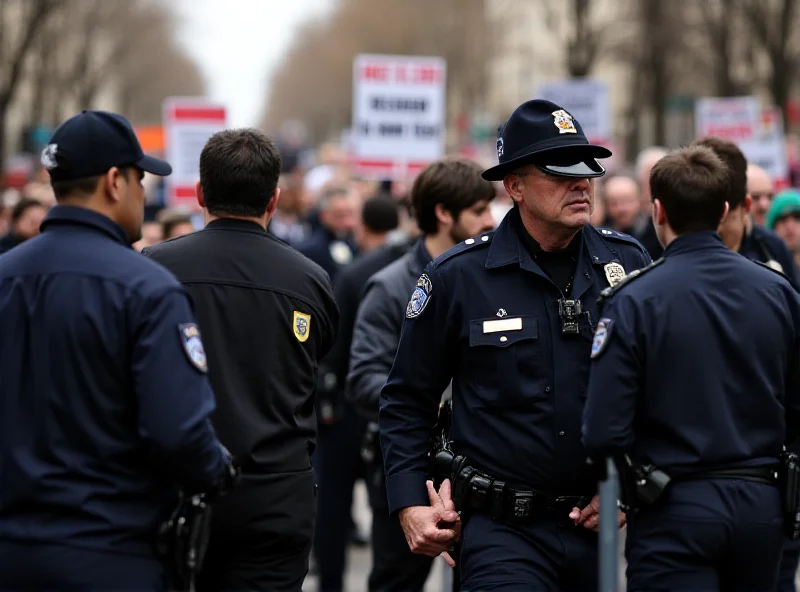 Police officer arresting a suspect during a political rally