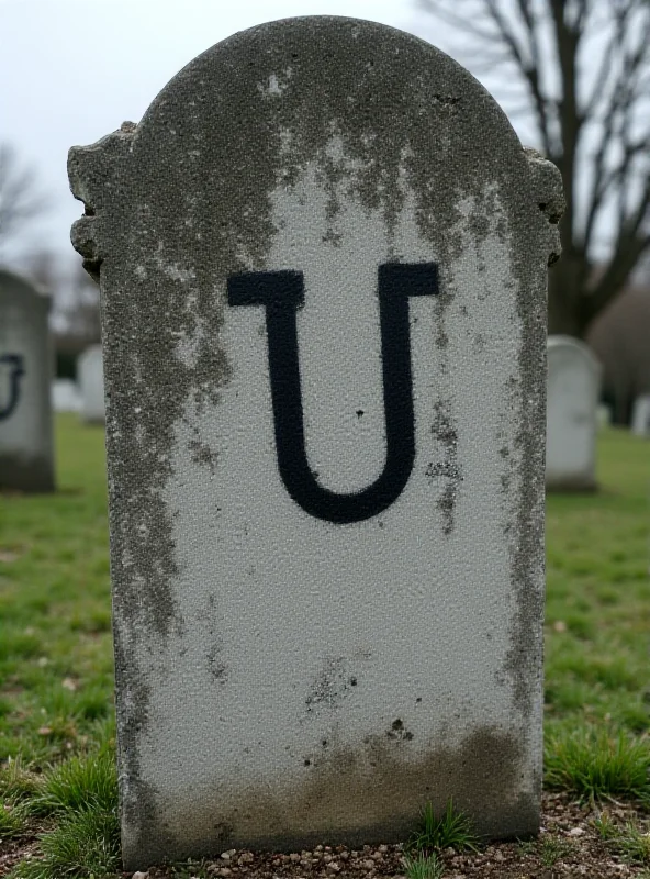 A damaged gravestone in a Jewish cemetery, defaced with a hook cross.