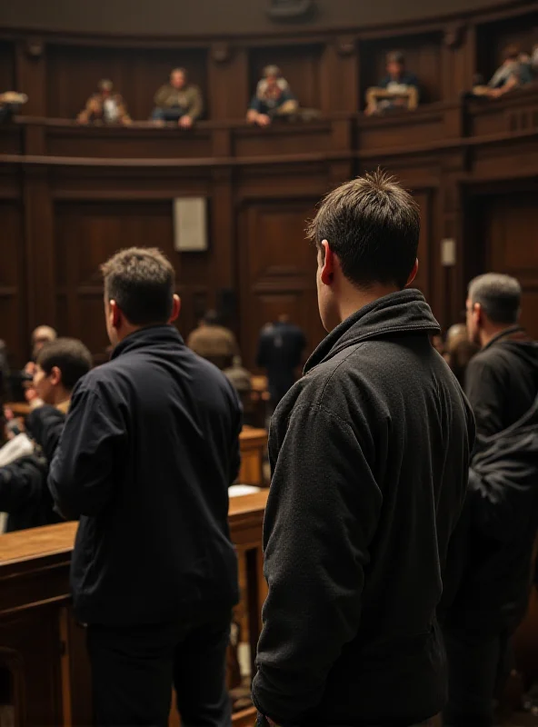 Image depicting a crowded courtroom scene in Brazil, symbolizing the lack of access to justice for many citizens.