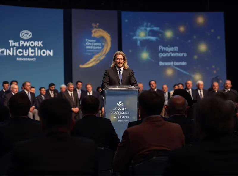 A photograph of Hugo Motta speaking at a podium at the Brazil Summit in Brasilia, with governors and entrepreneurs in the audience.