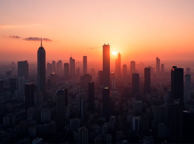 Aerial view of São Paulo city at sunset.