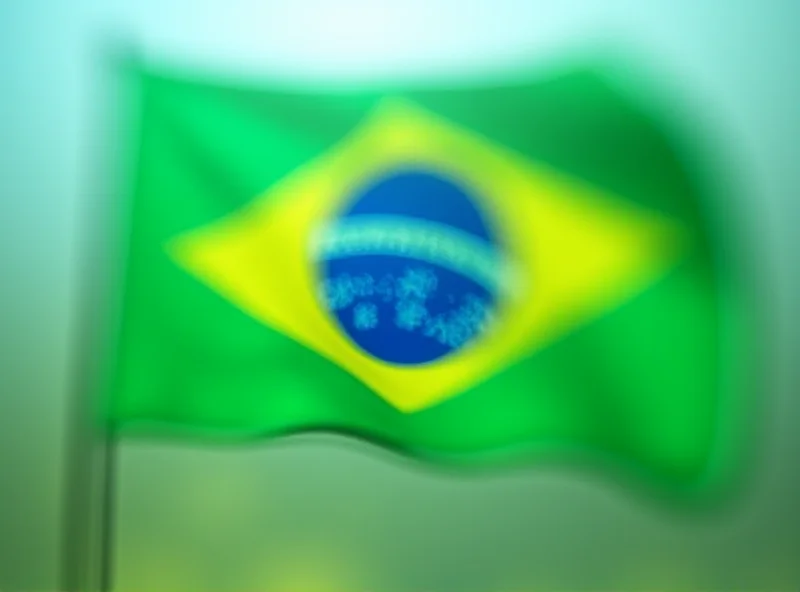 Brazilian flag waving in the wind.