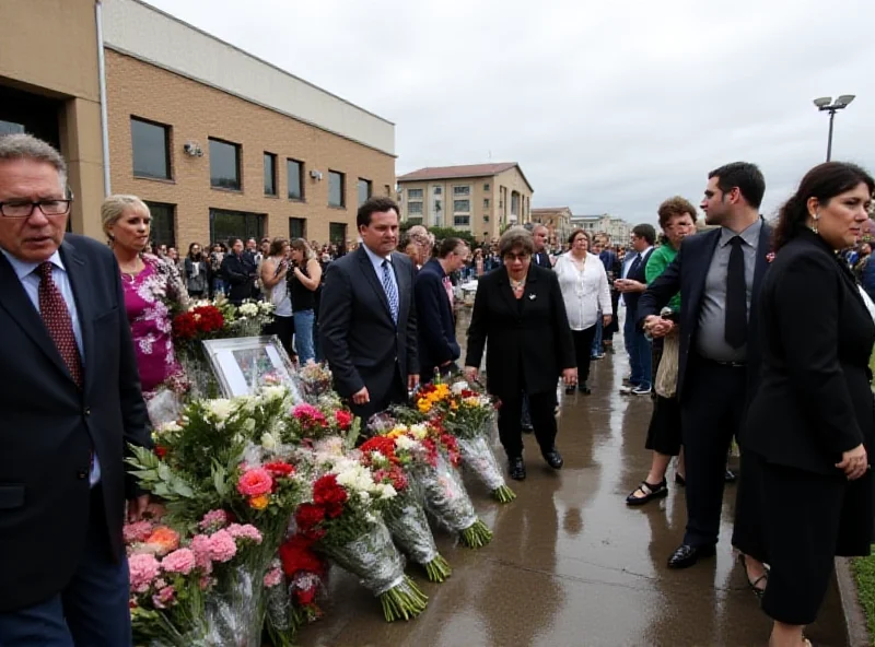 Mourners gathering in Lugo to pay respects to the late Mayor Paula Alvarellos.