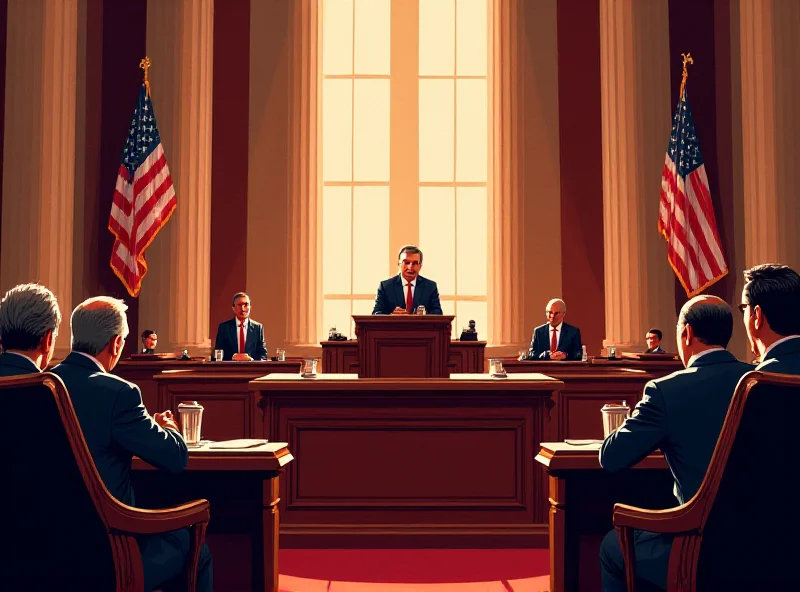 Illustration of the US Senate chamber with senators in session