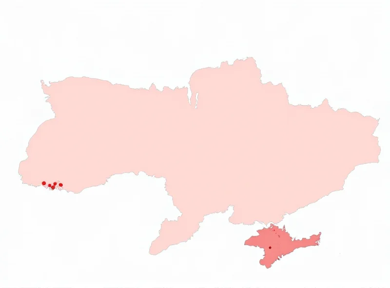 A map of Ukraine showing areas under Russian control.