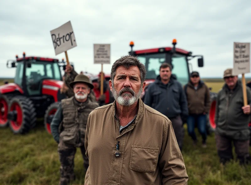 Image of a group of farmers protesting in a field