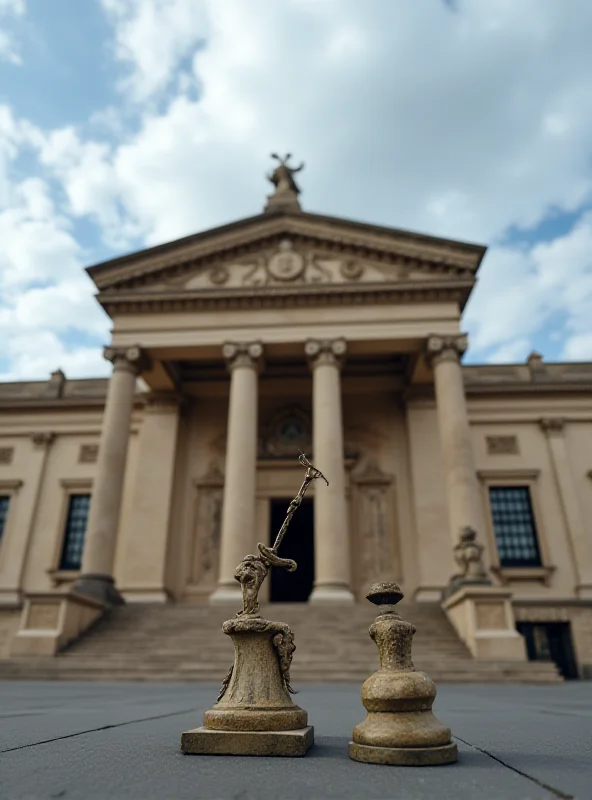 The Supreme Court building in Spain, with a focus on the scales of justice.