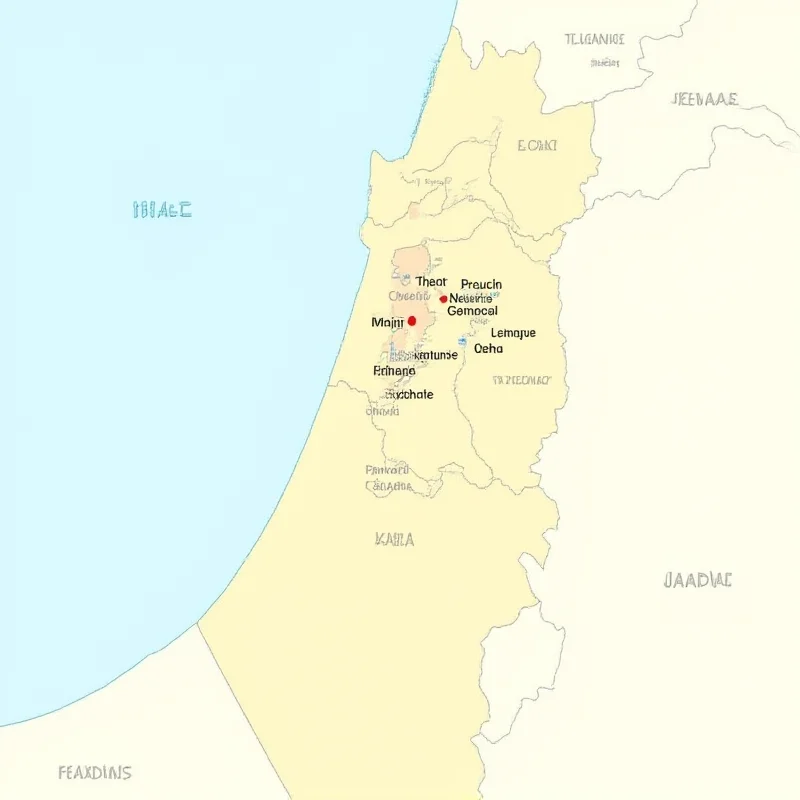 A map of Israel and Gaza