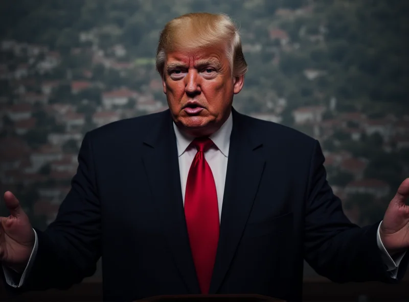 AI image of Donald Trump giving a speech with a Gaza backdrop.