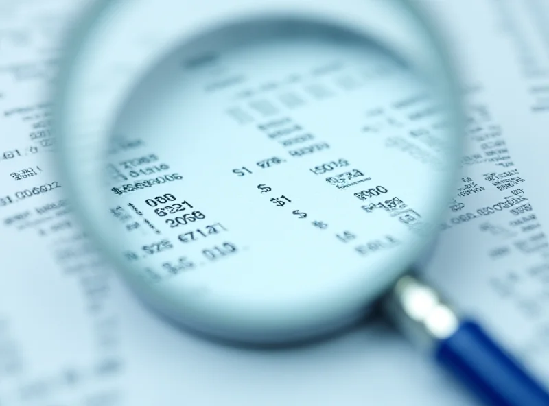 Illustration of a bank statement with a magnifying glass over it, suggesting scrutiny and investigation.