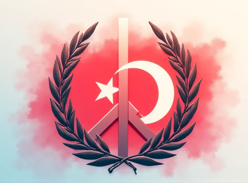 Image depicting a peace symbol superimposed on a Turkish flag.