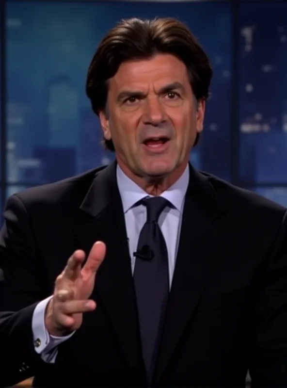 Fareed Zakaria on a television set, gesturing emphatically as he speaks. He is wearing a dark suit and tie, and the background features a blurred studio setting. The lighting is bright and professional, highlighting his facial expressions and conveying a sense of authority.