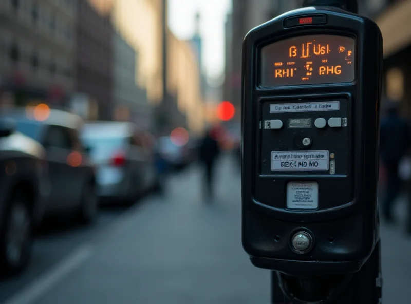 Parking meter in a city street