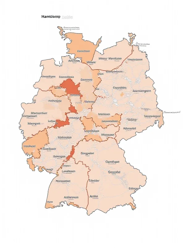 An interactive map of Hamburg, Germany, showing the different political districts and election results.