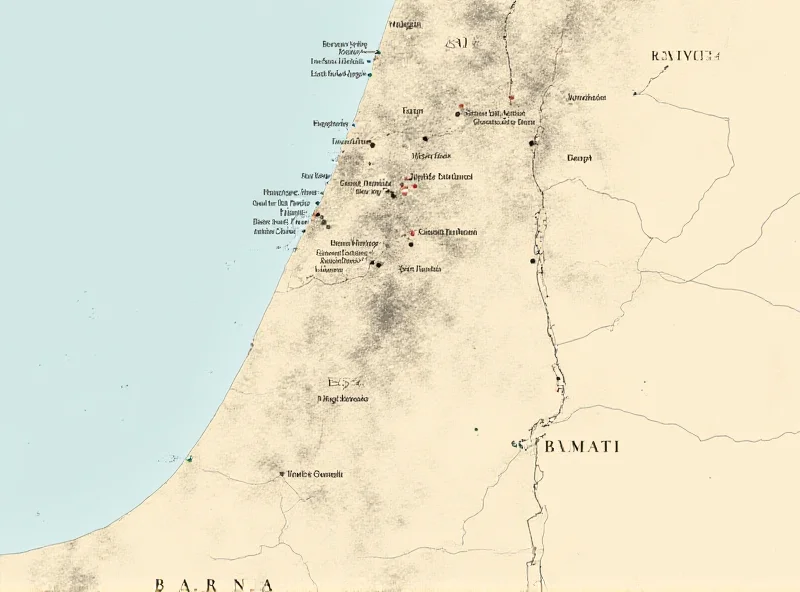 Image of a map of Gaza with surrounding countries highlighted