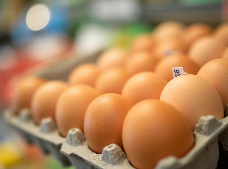 A carton of eggs with a price tag.