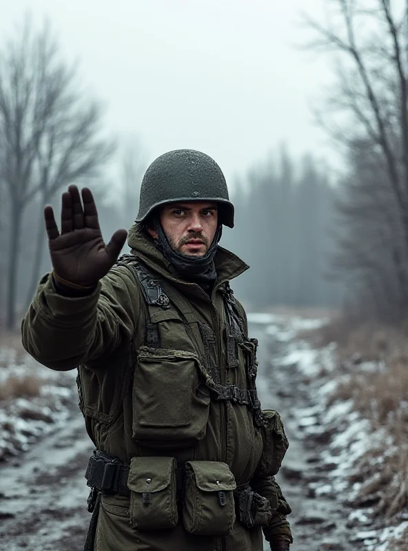 Ukrainian soldier on the front lines