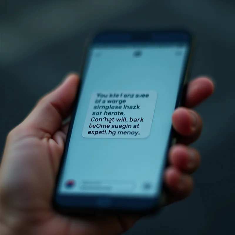 Smartphone with text message bubble