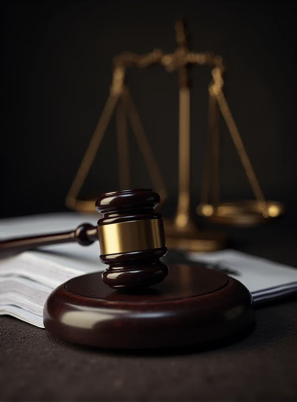 Image of a courtroom gavel and scales of justice, symbolizing a legal verdict.