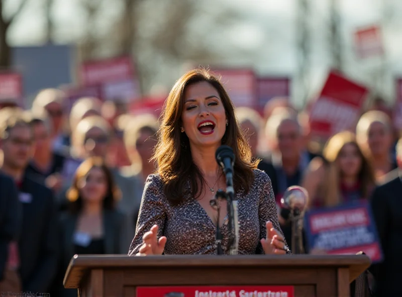 Nicole Shanahan speaking at a rally.