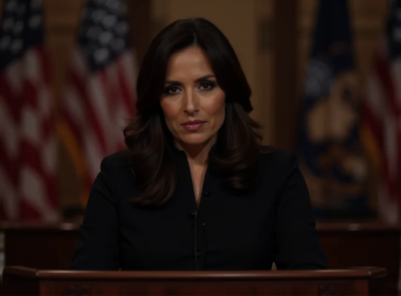 Tulsi Gabbard speaking at a podium