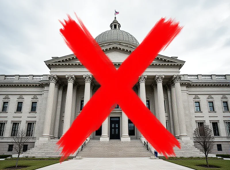 Illustration of the US Department of Education building with a red X over it.