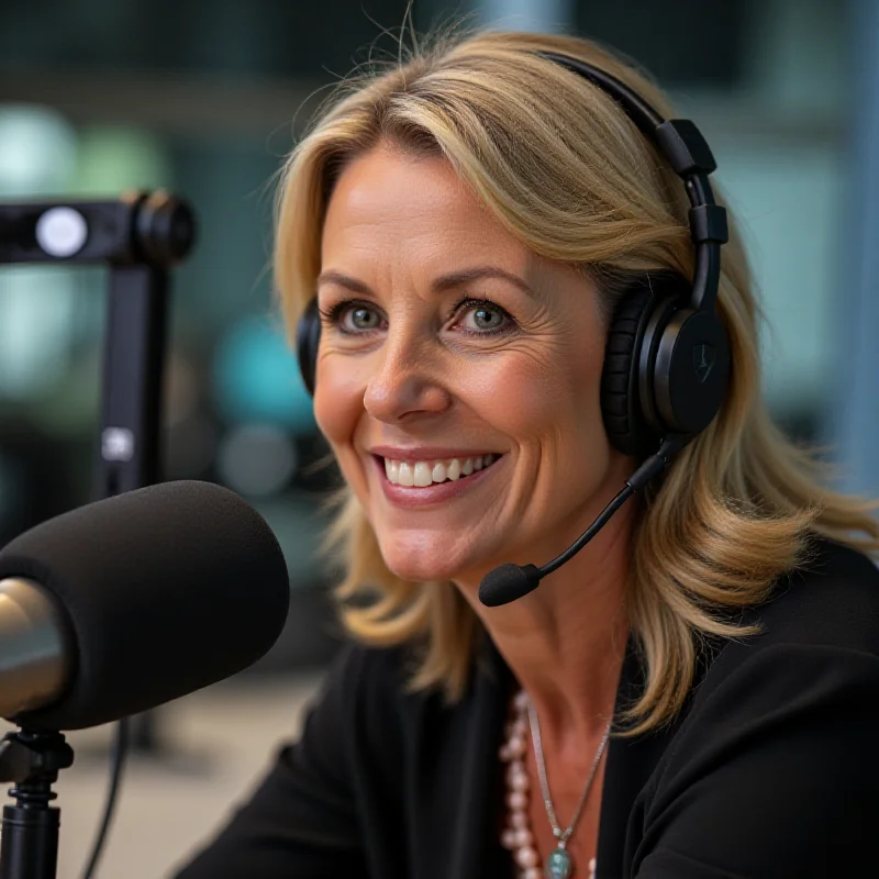 Dr. Laura Schlessinger smiling during a radio show.