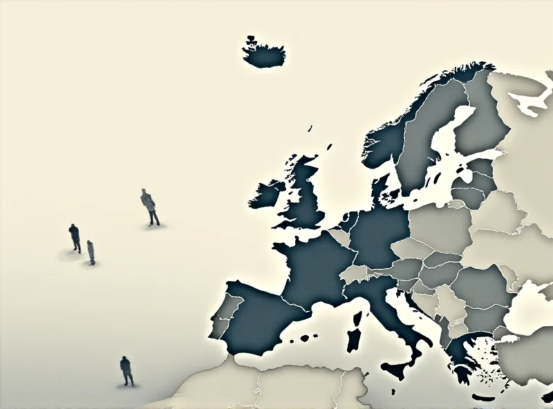 A map of Europe with the UK highlighted and an arrow pointing towards mainland Europe, symbolizing British citizens seeking naturalization.