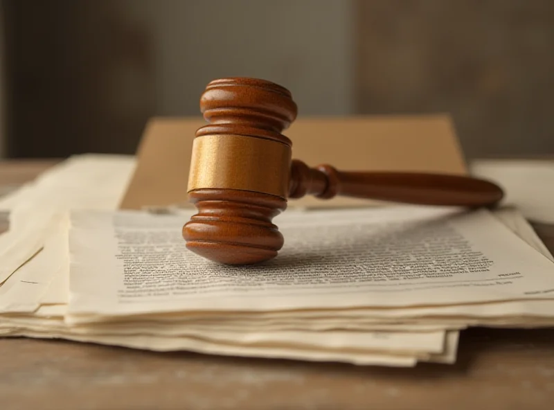 A gavel resting on legal documents