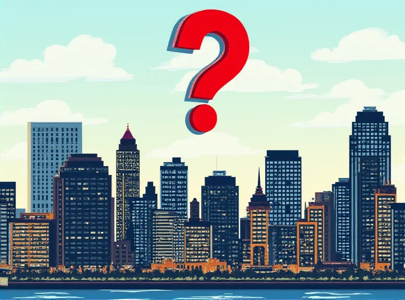 Illustration of Boston city skyline with a question mark over it.