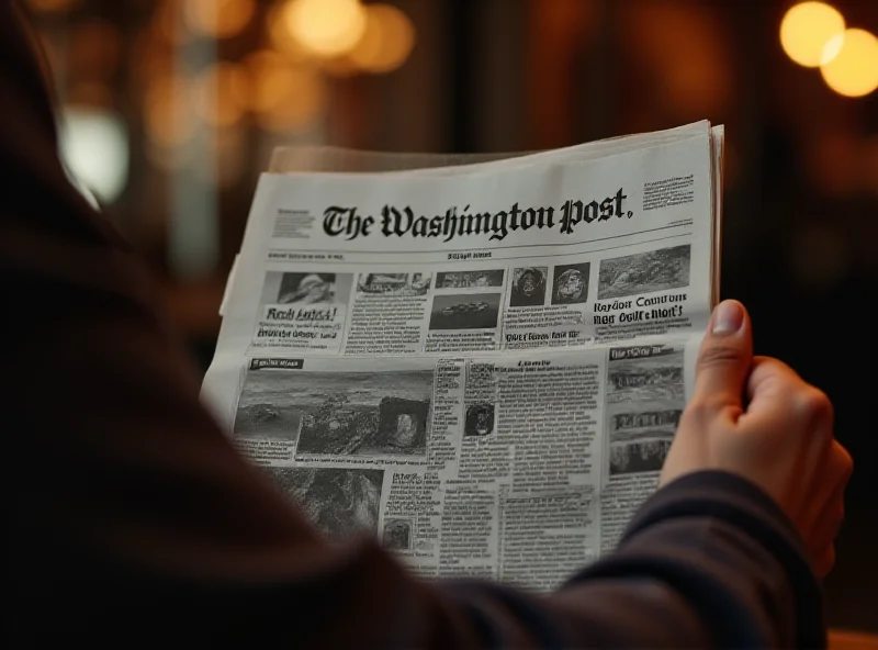 A person reading the Washington Post newspaper