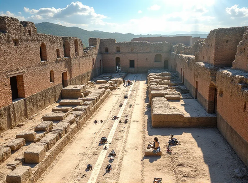 Archaeologists working on the excavation site in Pompeii