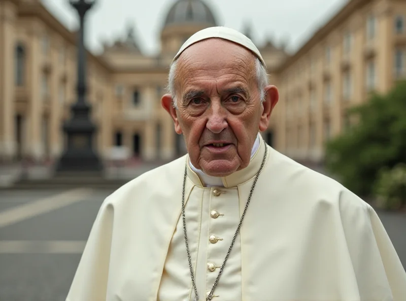 Pope Francis in Vatican City, looking frail but determined.