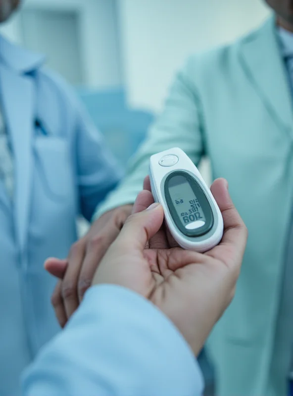 A doctor checking a patient's oxygen levels.