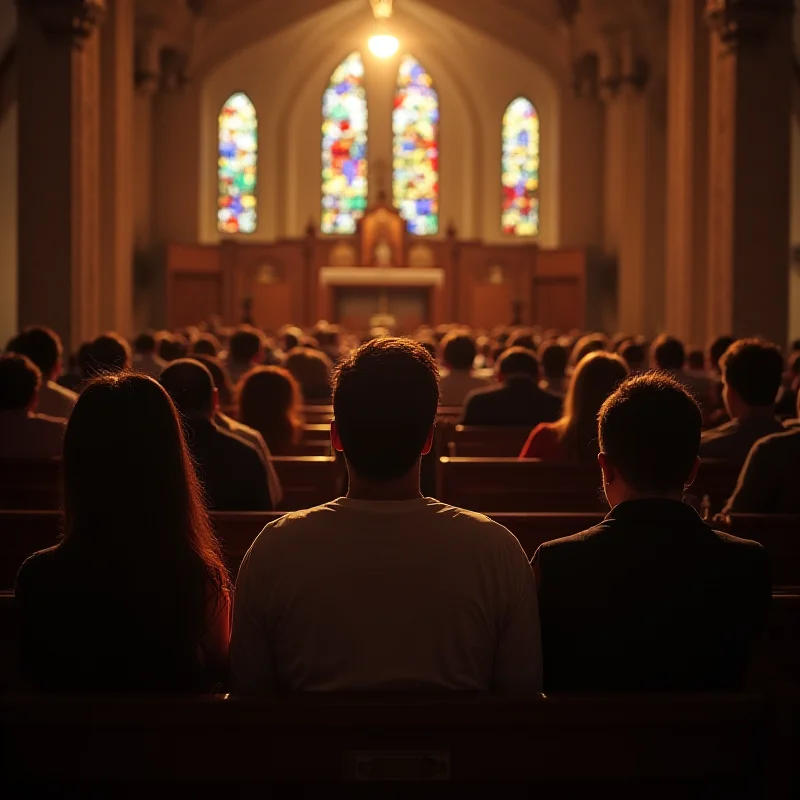 People praying in a church.