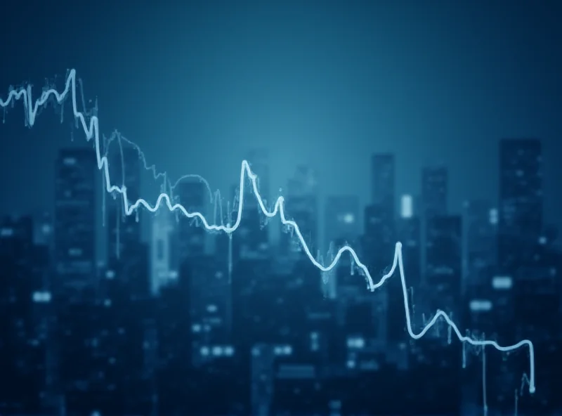 A graph showing a downward trend in a line chart, representing economic challenges.