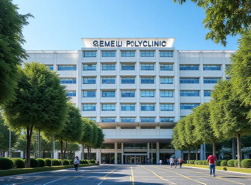 Exterior of Gemelli Polyclinic hospital in Rome