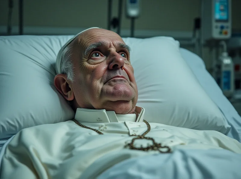 Pope Francis in a hospital bed