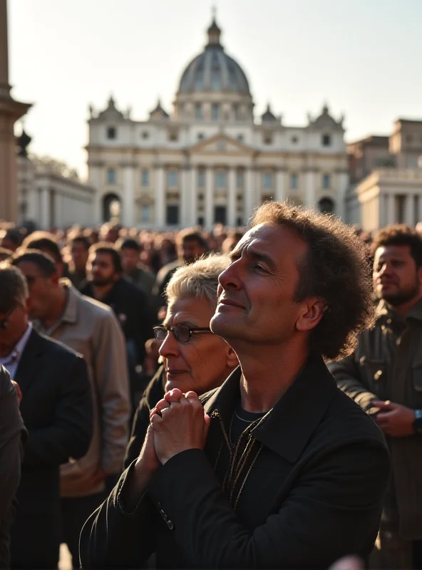 A crowd of people praying