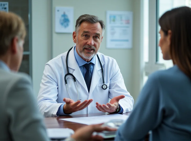 A doctor consulting with a patient.