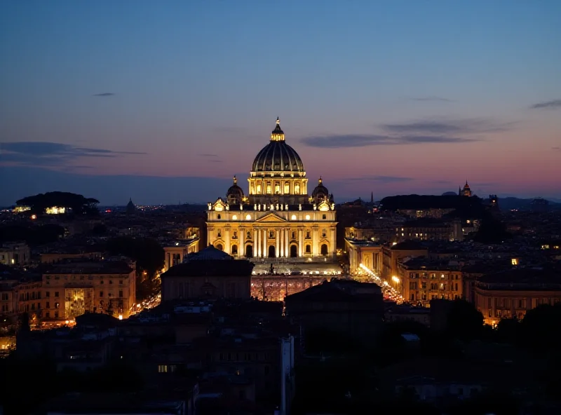 The Vatican City skyline at dusk