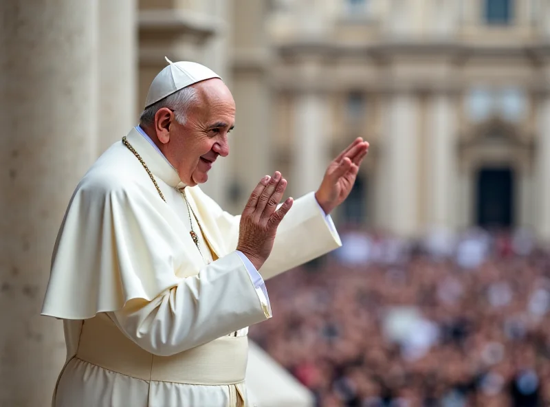 Pope Francis waving to a crowd