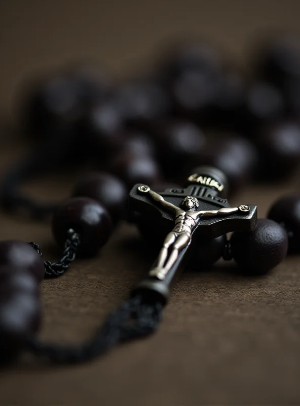 Close-up of a rosary with a crucifix