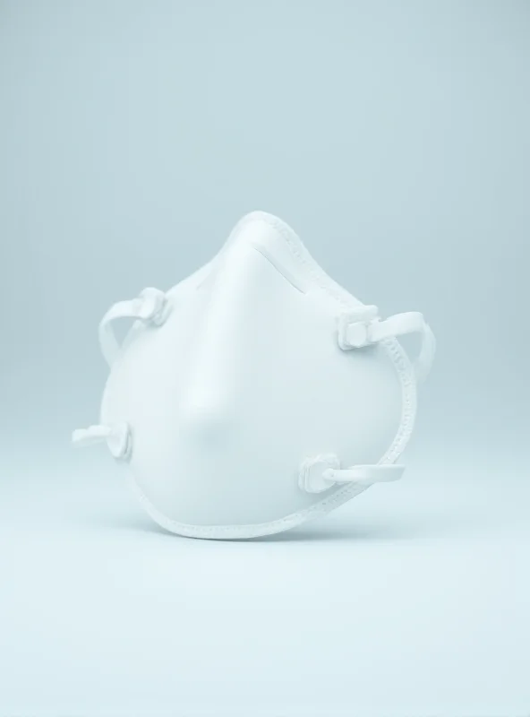 A close-up of a white ventilation mask.