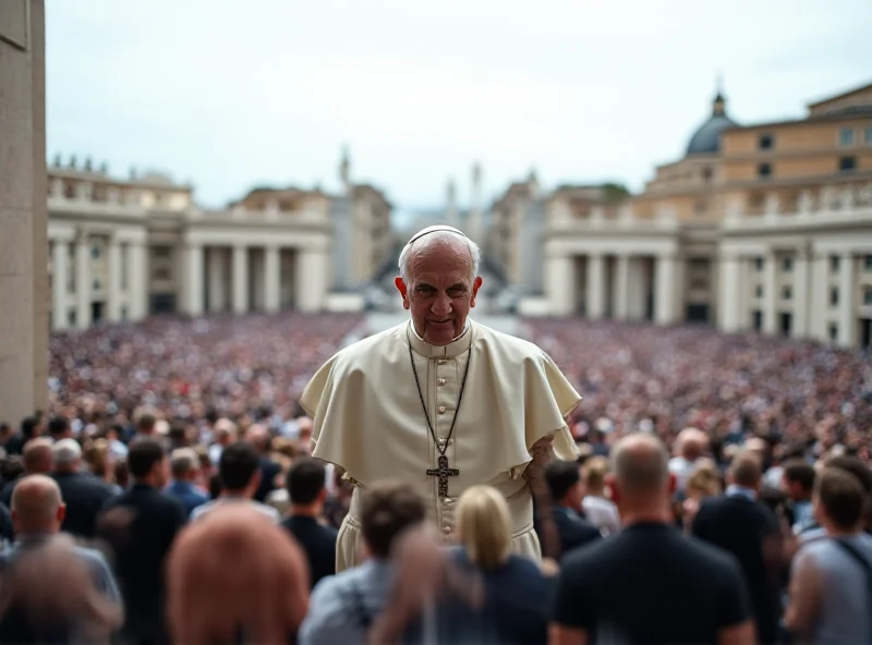 Pope Francis giving a blessing to a crowd in St Peter's Square