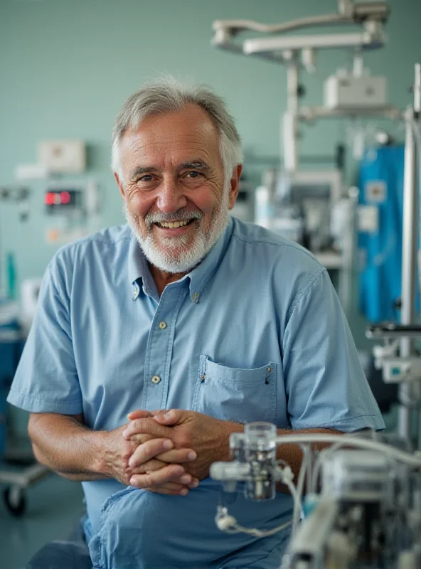 Marco Cecchi smiling next to a dialysis machine