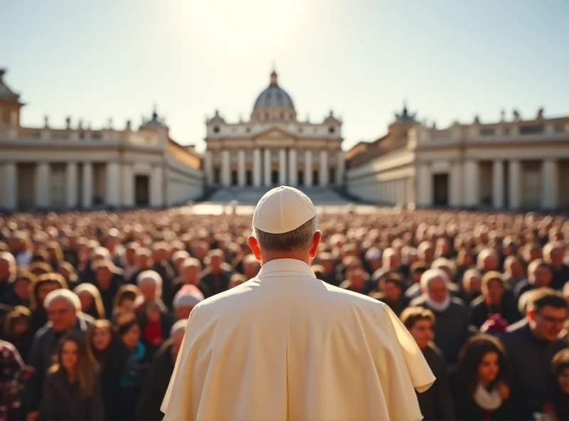 The Pope giving a blessing to a crowd.